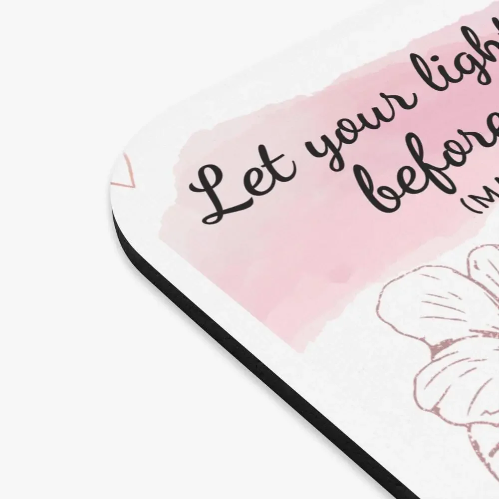 You Are the Light of the World Mousepad | Christian Scripture Quotes, Pink Flor